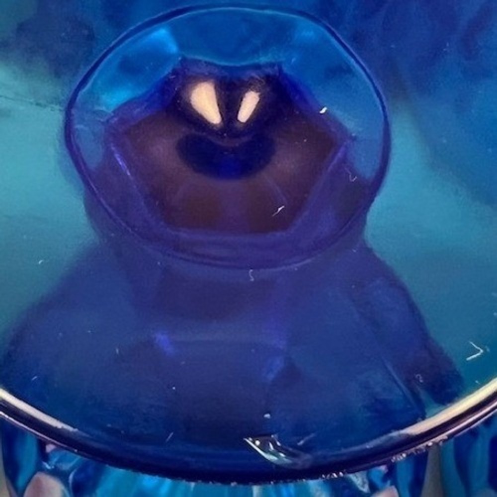 Fenton Cobalt Blue Thumbprint Glass Goblets Set of 4‎ Vintage Water Wine Glasses - Picture 10 of 16
